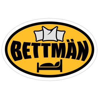 Bettmän | BettMan - Sticker taille S (10 x 10 cm) - blanc mat - Devant