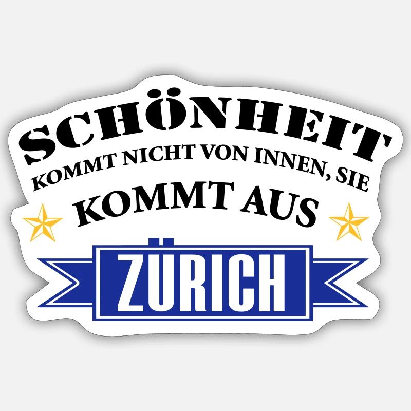 Beauty from Zurich - Sticker size S (10 x 10 cm) - white matte