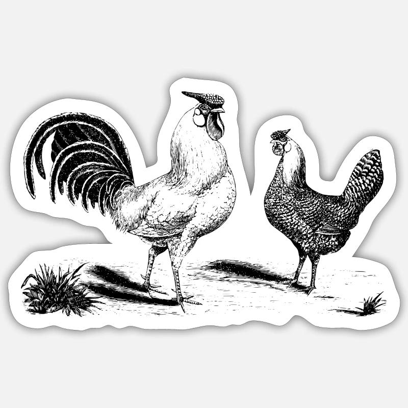 chicken237 - Sticker Größe S (10 x 10 cm) - Mattweiß