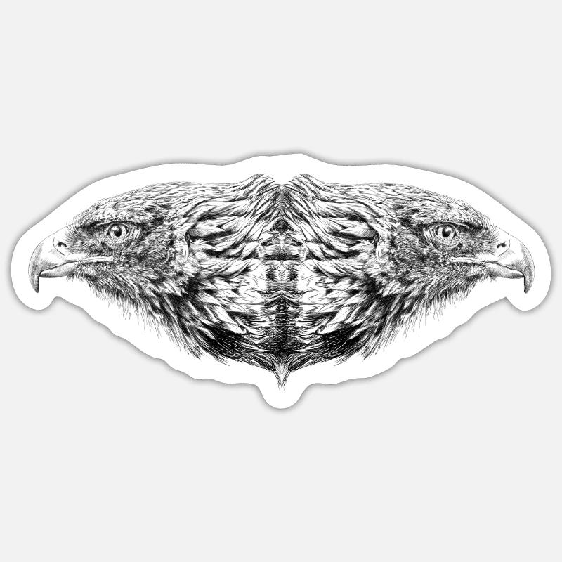 Double eagle - Sticker size S (10 x 10 cm) - white matte