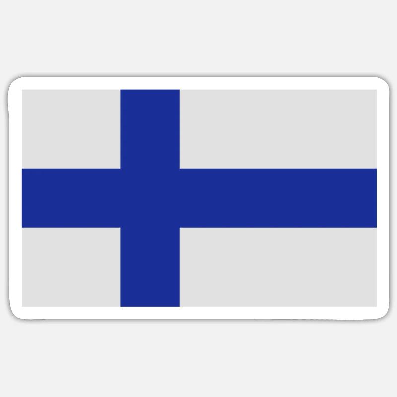 Drapeau de la Finlande - Sticker taille S (10 x 10 cm) - blanc mat