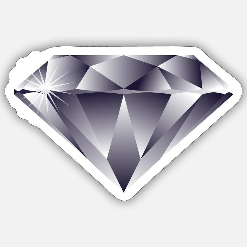 diamant - Sticker taille S (10 x 10 cm) - blanc mat