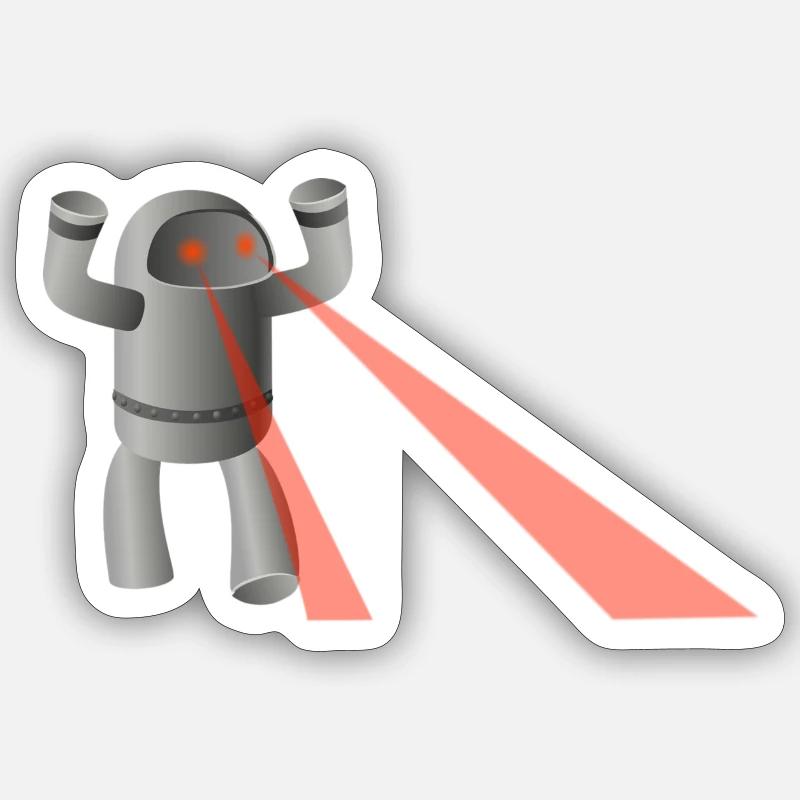 robot - Sticker taille S (10 x 10 cm) - blanc mat
