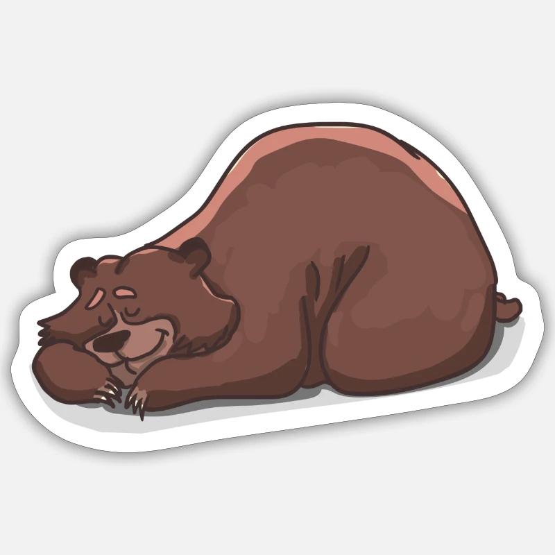 Schlafender Bär - Sticker size S (10 x 10 cm) - white matte