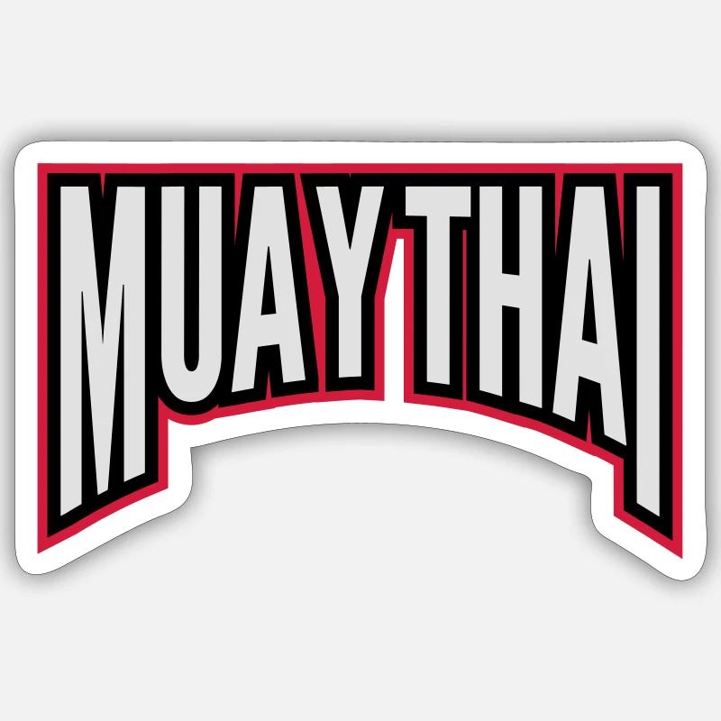 muay thai - Sticker taille S (10 x 10 cm) - blanc mat