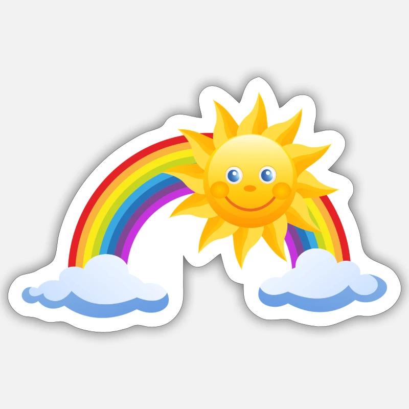 rainbow sun clouds weather rainbow sun cloud41 Sticker size S (10 x 10 cm)