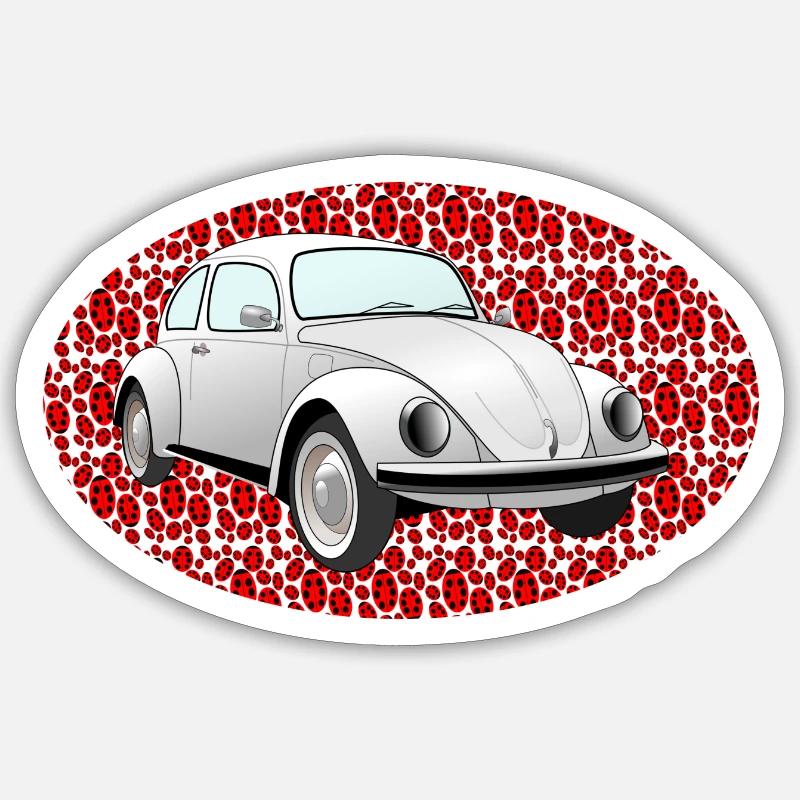 Marienkäfer ~~POS=HEADCOMP - Sticker Größe S (10 x 10 cm) - Mattweiß