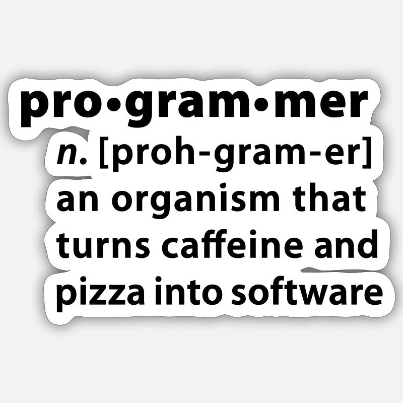 Programmer dictionary definition - Sticker size S (10 x 10 cm) - white matte
