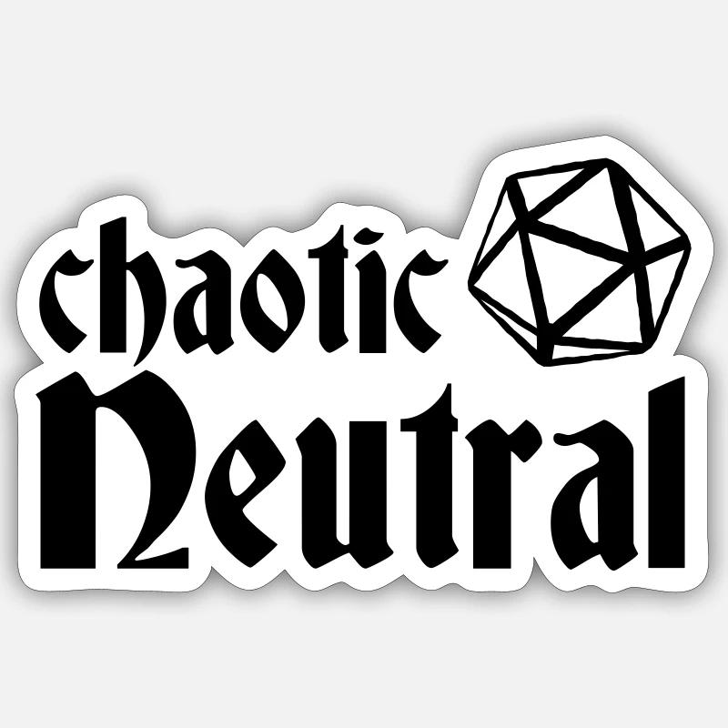 chaotique neutre - Sticker taille S (10 x 10 cm) - blanc mat