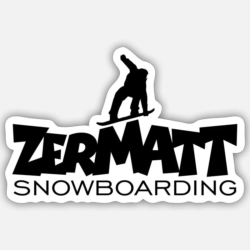 Zermatt Snowboarding - Sticker size S (10 x 10 cm) - white matte