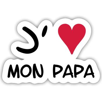 J'aime mon papa! - Sticker size S (10 x 10 cm) - white matte - Front