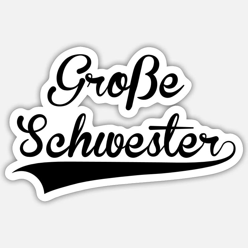 Große Schwester - Sticker Größe S (10 x 10 cm) - Mattweiß