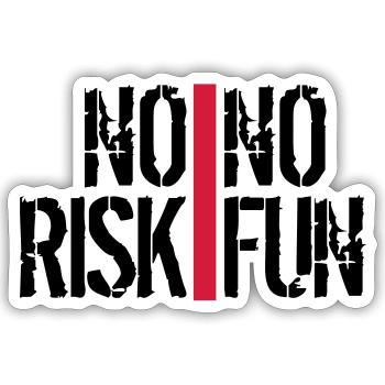 bars stripes spontaneous font no risk no fun spr - Sticker size S (10 x 10 cm) - white matte - Front