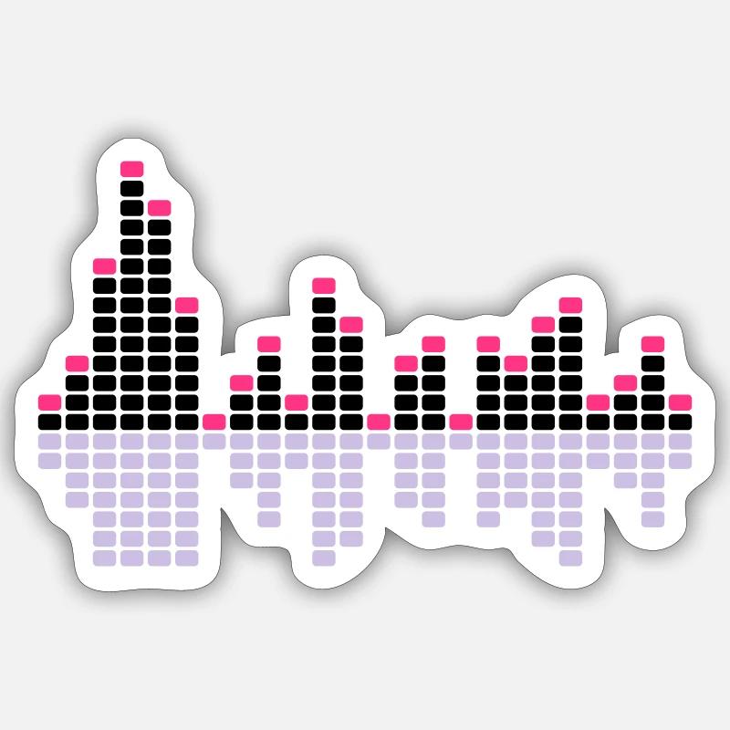 Equalizer1 3c - Sticker Größe S (10 x 10 cm) - Mattweiß