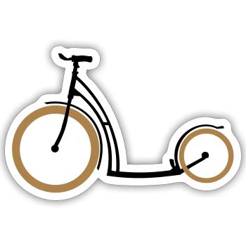 Scooter two colors - Sticker size S (10 x 10 cm) - white matte - Front