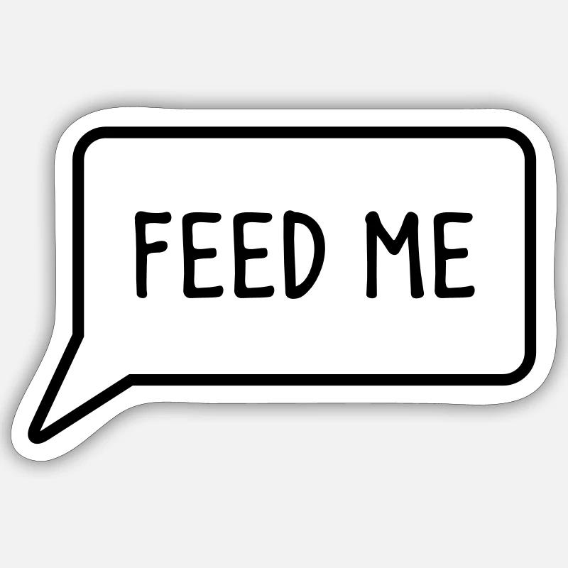 M'ALIMENTER bulle en bas - Sticker taille S (10 x 10 cm) - blanc mat