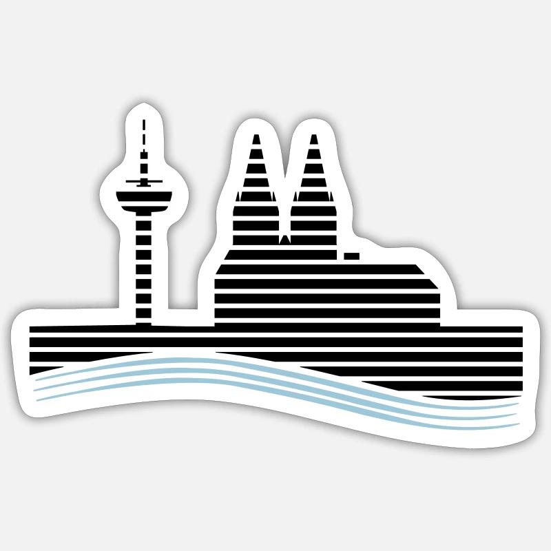 Köln - Sticker Größe S (10 x 10 cm) - Mattweiß