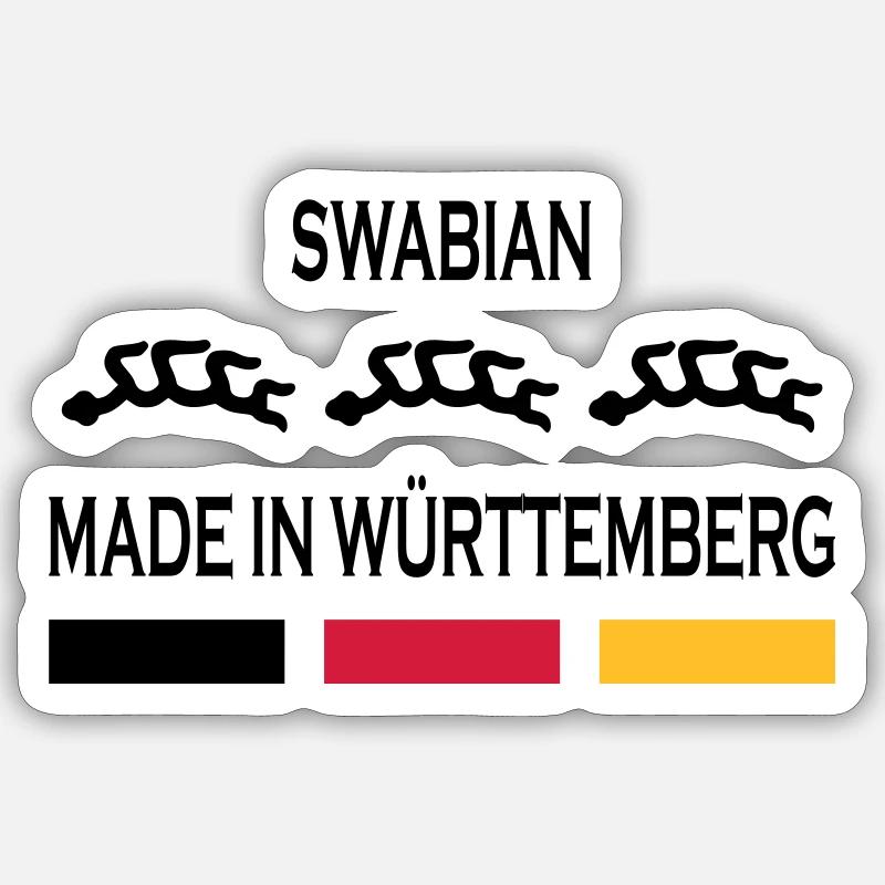 Made in Württemberg - Sticker taille S (10 x 10 cm) - blanc mat
