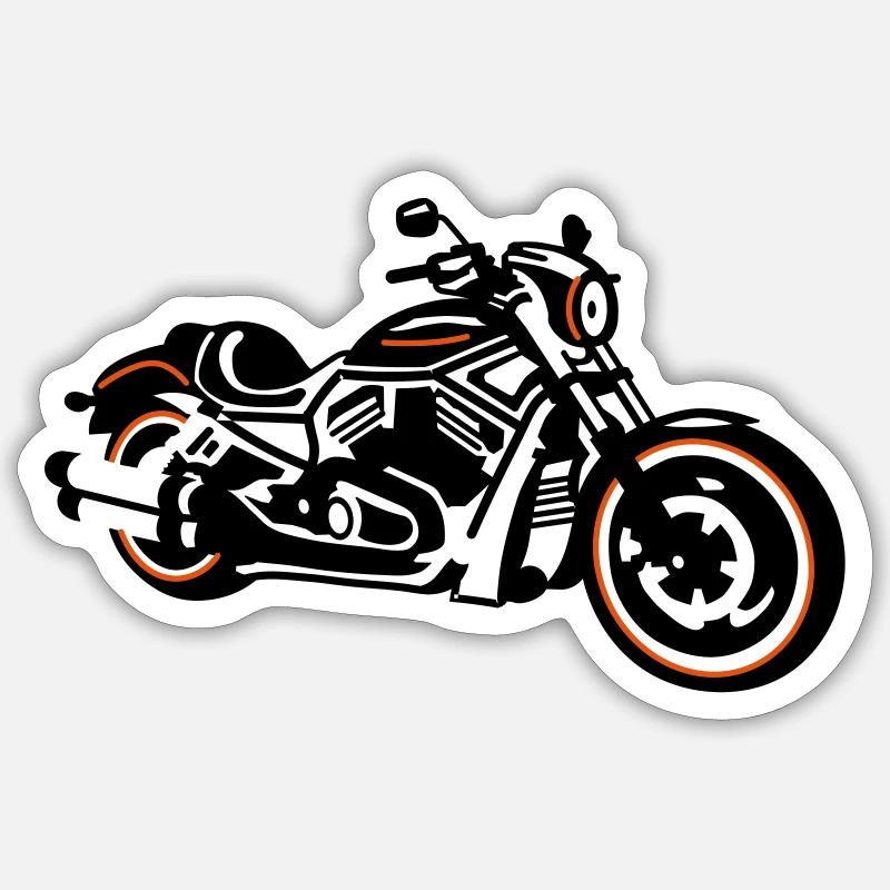 Chopper - Sticker Größe S (10 x 10 cm) - Mattweiß
