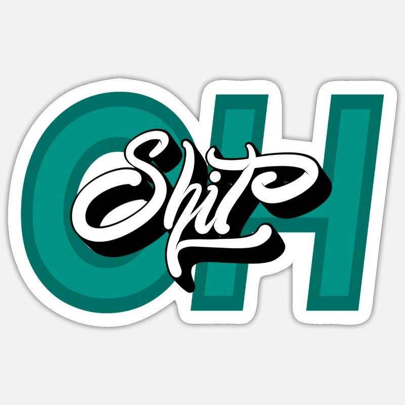 Oh merde - Sticker taille S (10 x 10 cm) - blanc mat