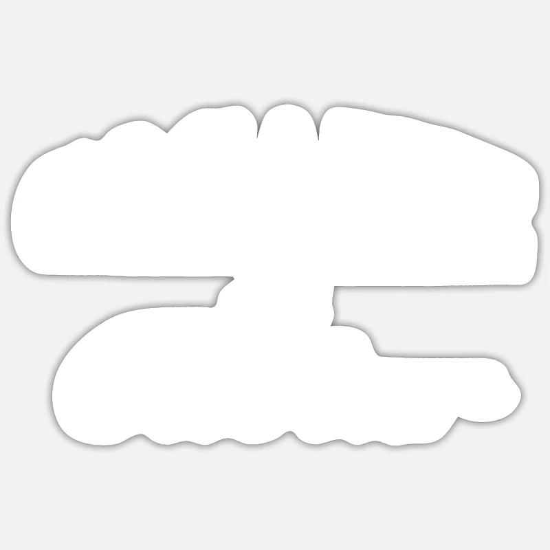 Cocaïne et caviar graphique - Sticker taille S (10 x 10 cm) - blanc mat
