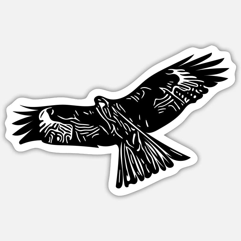 Adler - Sticker Größe S (10 x 10 cm) - Mattweiß