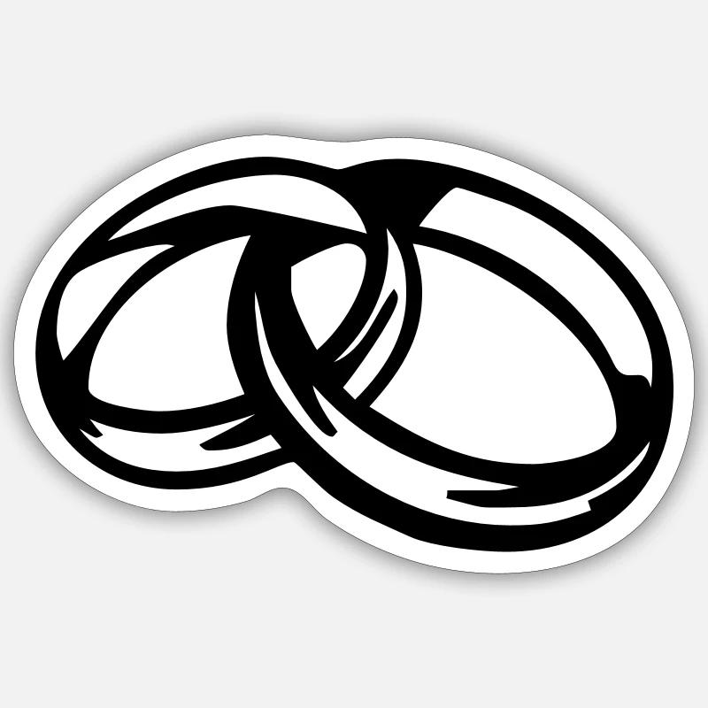 Eheringe - Wedding Band - Sticker Größe S (10 x 10 cm) - Mattweiß