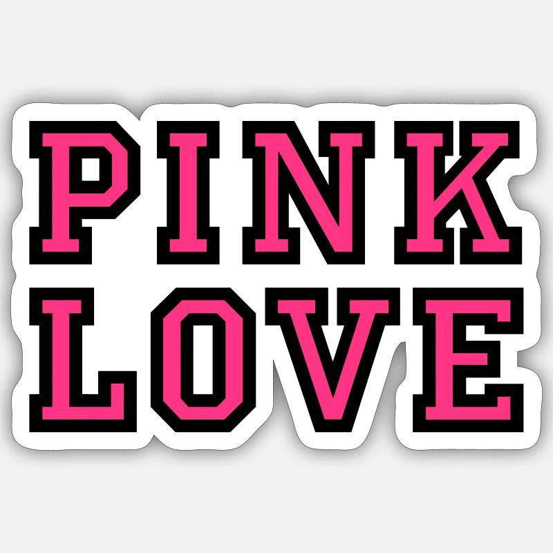 Pink Love 2 - Sticker taille S (10 x 10 cm) - blanc mat