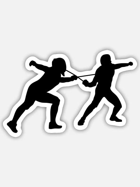 Fechten - Sticker Größe S (10 x 10 cm) - Mattweiß