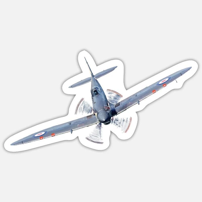 Spitfire - Sticker taille S (10 x 10 cm) - blanc mat
