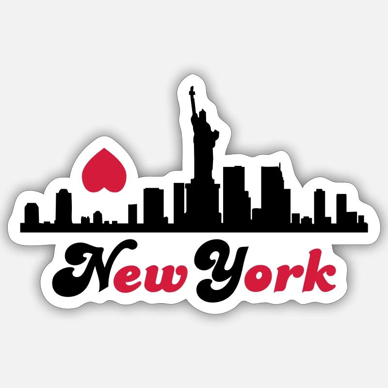 new_york - Sticker size S (10 x 10 cm) - white matte
