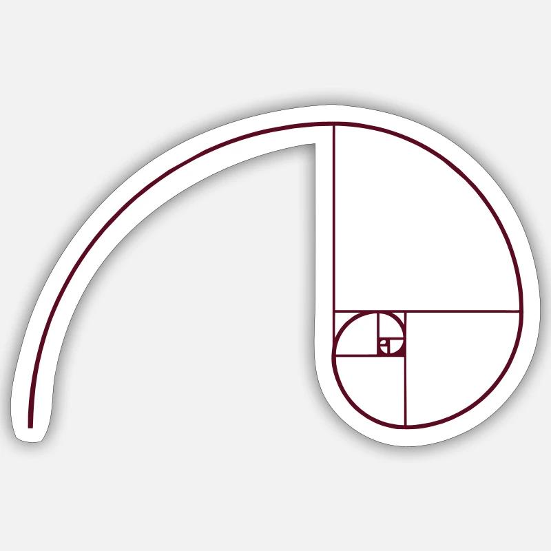 Spirale de Fibonacci, section doré, Phi, evolution Sticker taille S (10 x 10 cm)