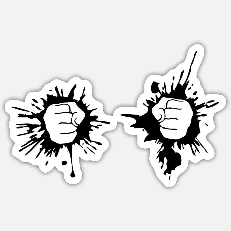 2 mains baisse dab couleur graffiti main poing Sticker taille S (10 x 10 cm)