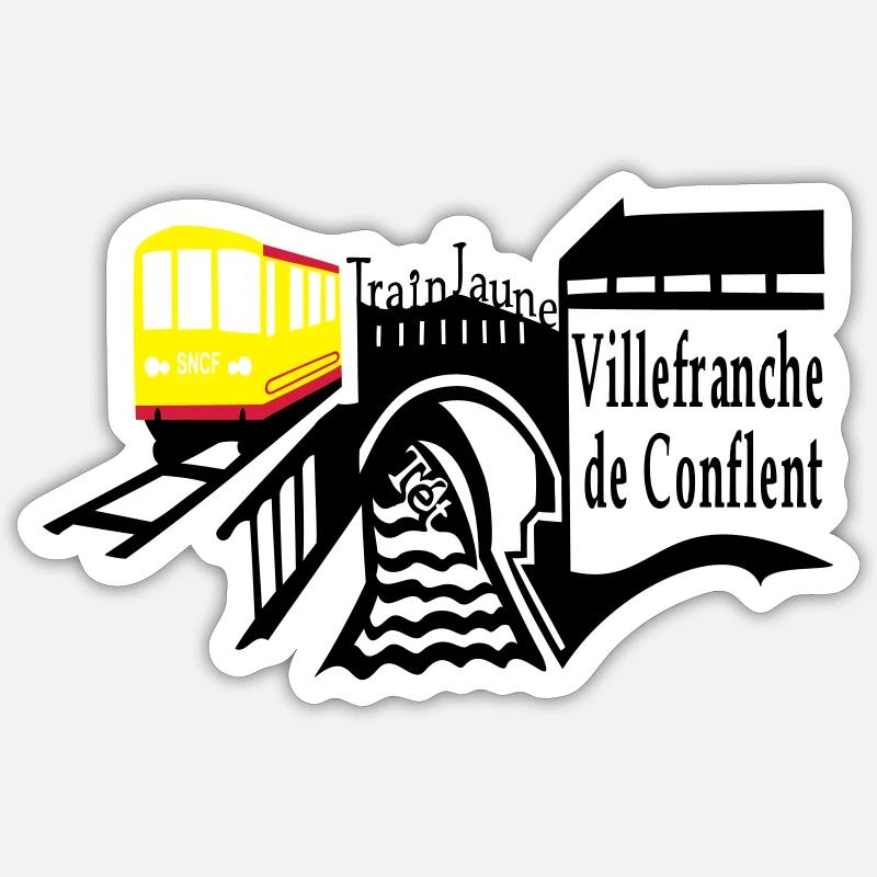 The little yellow train - Sticker size S (10 x 10 cm) - white matte