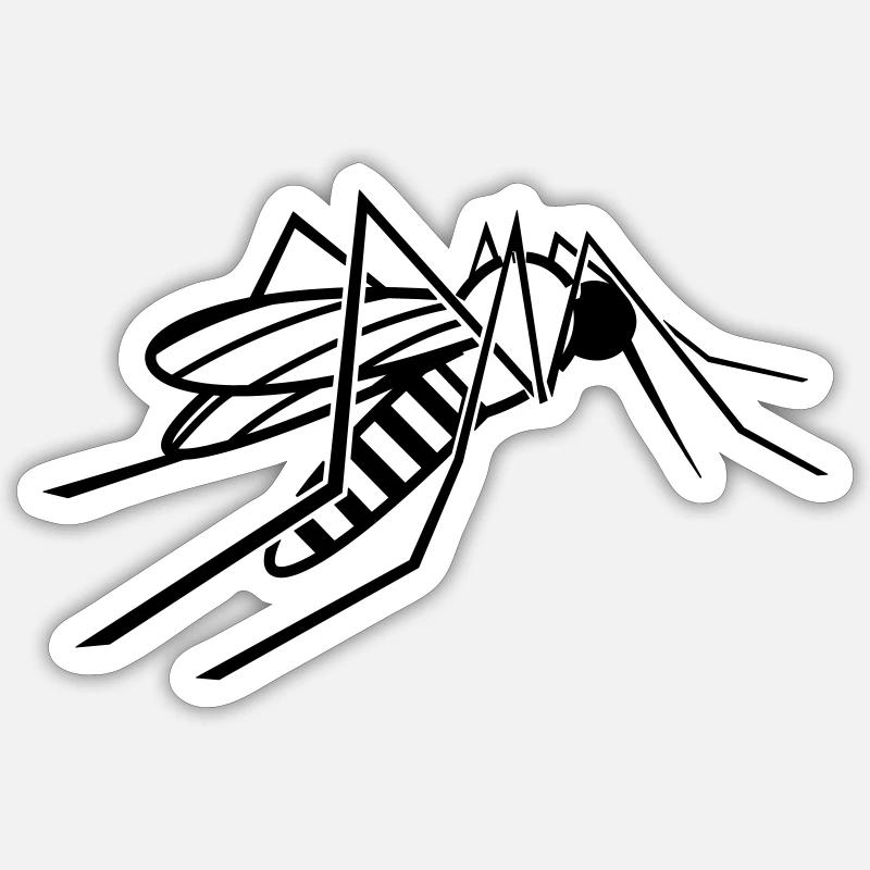 Mücke Moskito Stechfliege Insekt Geschenk - Sticker Größe S (10 x 10 cm) - Mattweiß