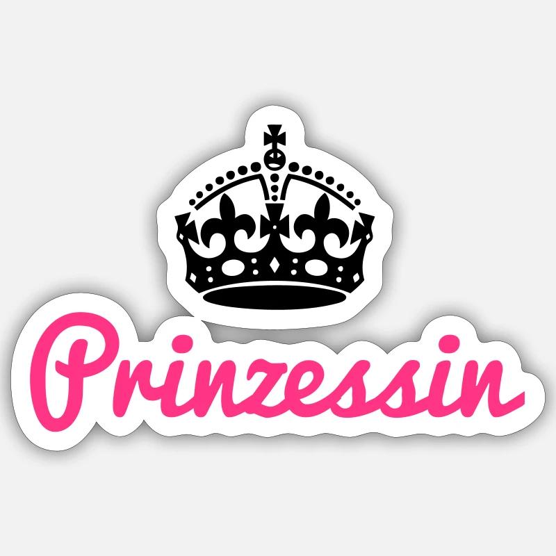 Princess with crown - Sticker size S (10 x 10 cm) - white matte