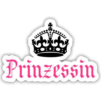 Princess with crown - Sticker size S (10 x 10 cm) - white matte - Front