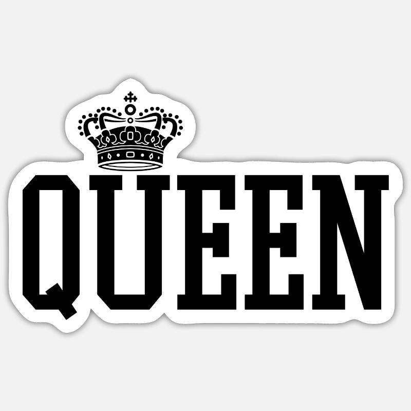 King - Queen Geschenk Geschenkidee - Sticker Größe S (10 x 10 cm) - Mattweiß