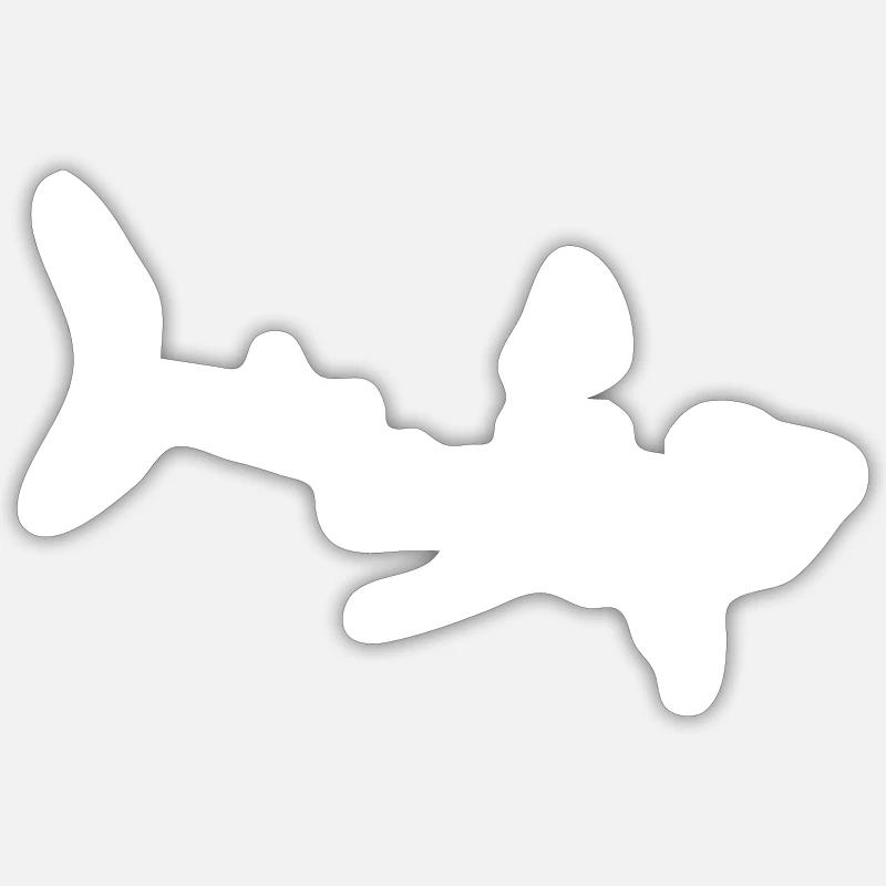 Requin - Sticker taille S (10 x 10 cm) - blanc mat