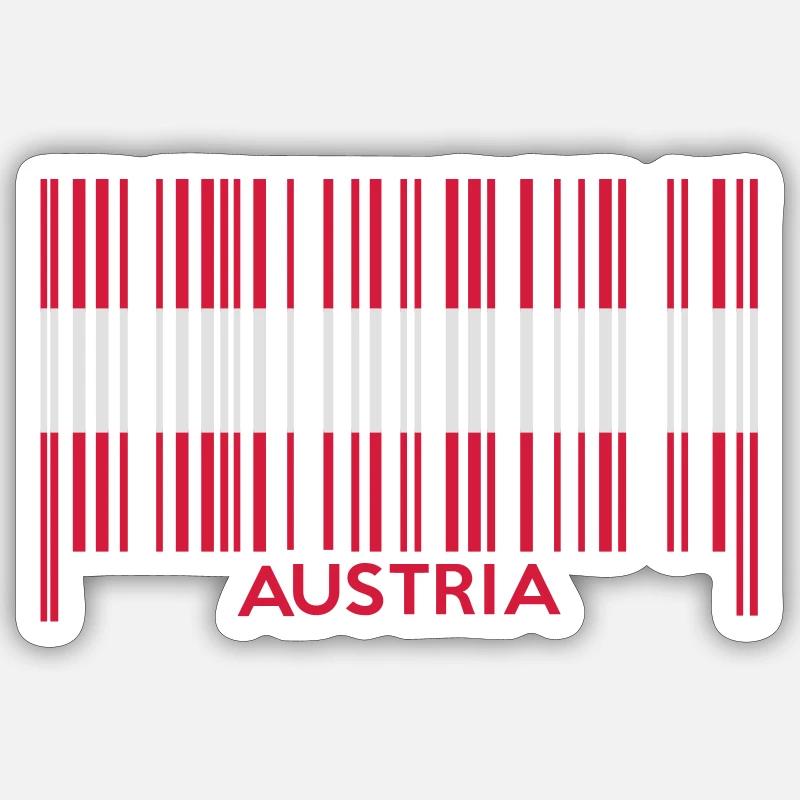 Austria Barcode - Sticker Größe S (10 x 10 cm) - Mattweiß