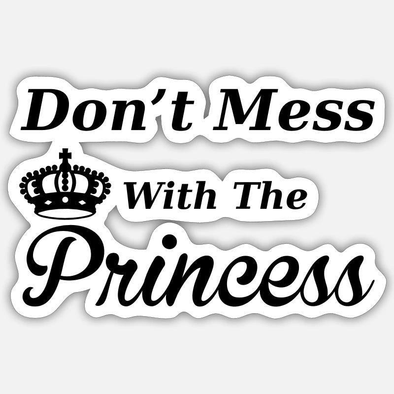 Princess - Sticker taille S (10 x 10 cm) - blanc mat