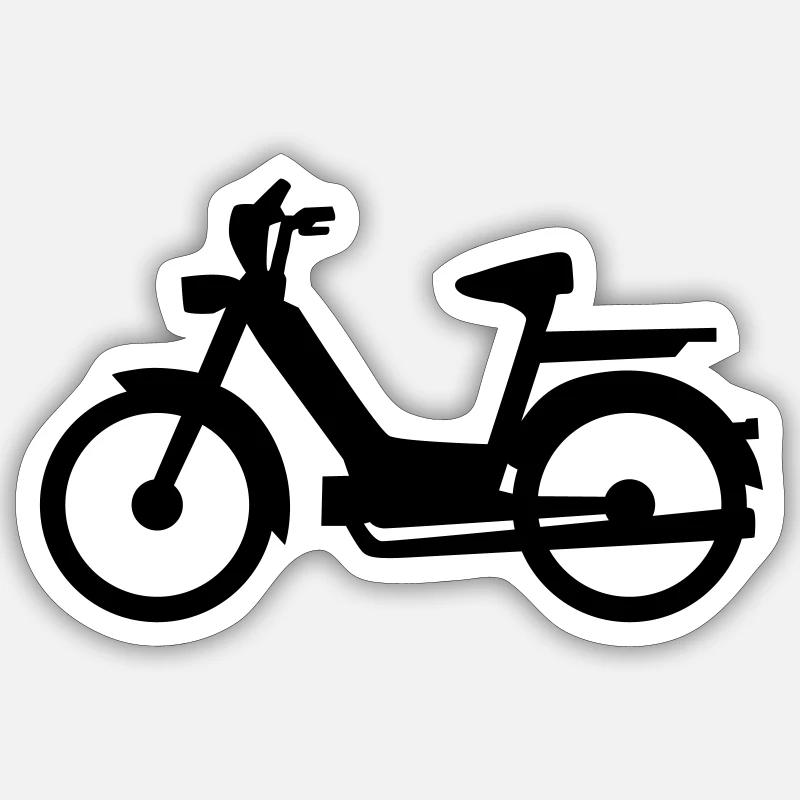 Moped - Sticker size S (10 x 10 cm) - white matte