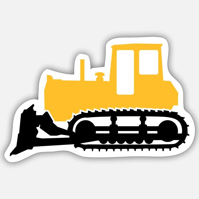 Bulldozer - Sticker size S (10 x 10 cm) - white matte