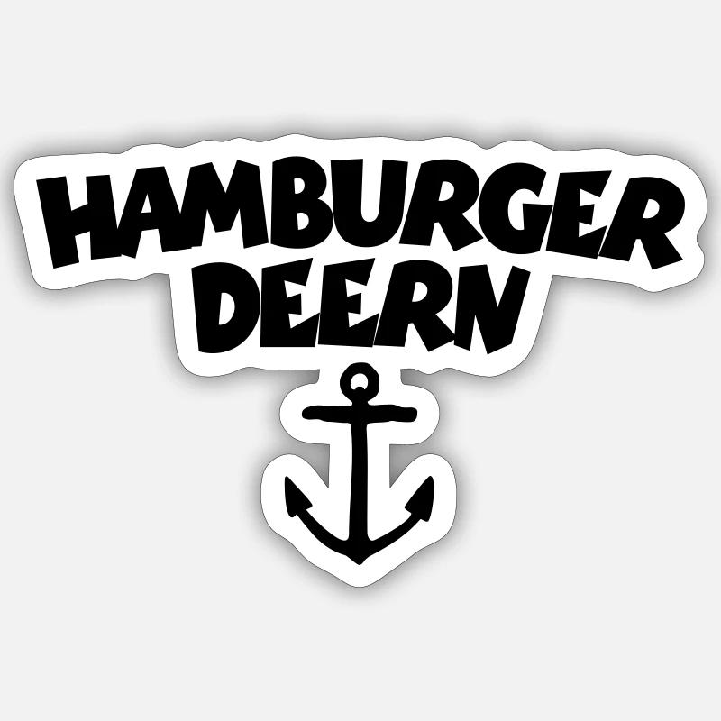 Hamburger Deern - Sticker Größe S (10 x 10 cm) - Mattweiß