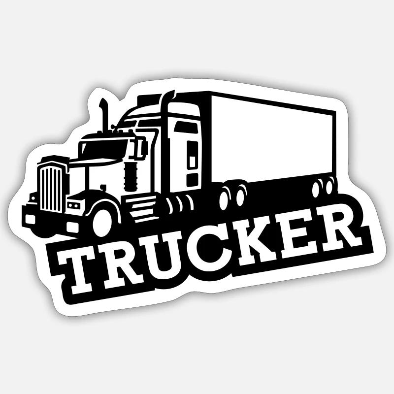 Trucker - Sticker size S (10 x 10 cm) - white matte