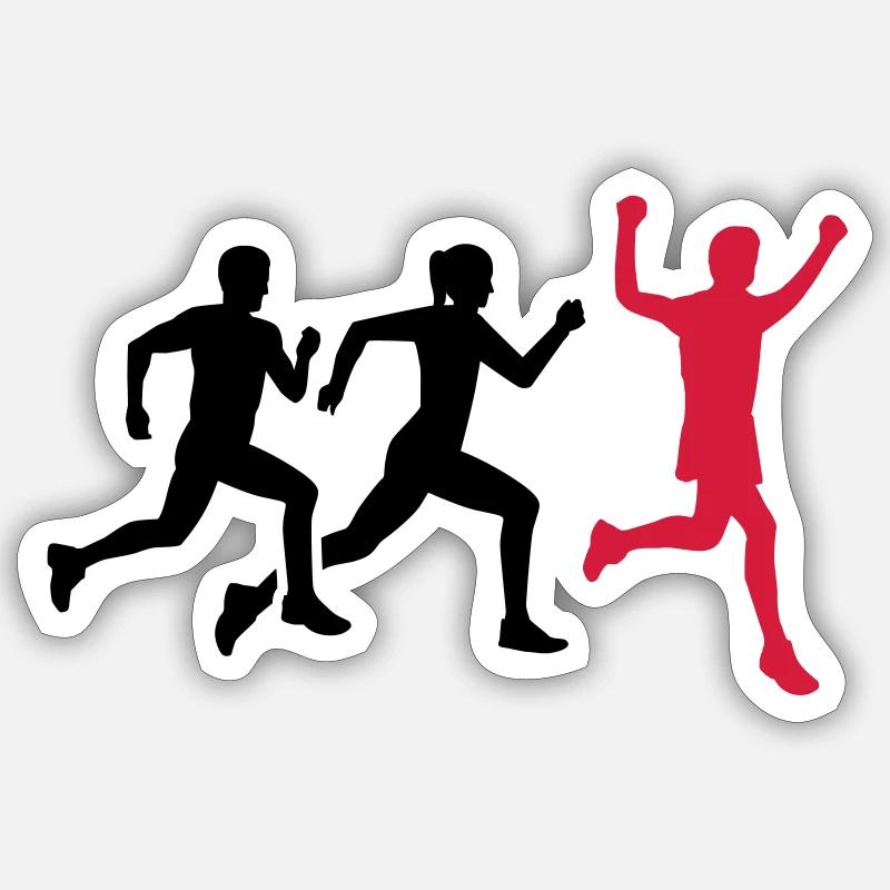 Running - Sticker size S (10 x 10 cm) - white matte