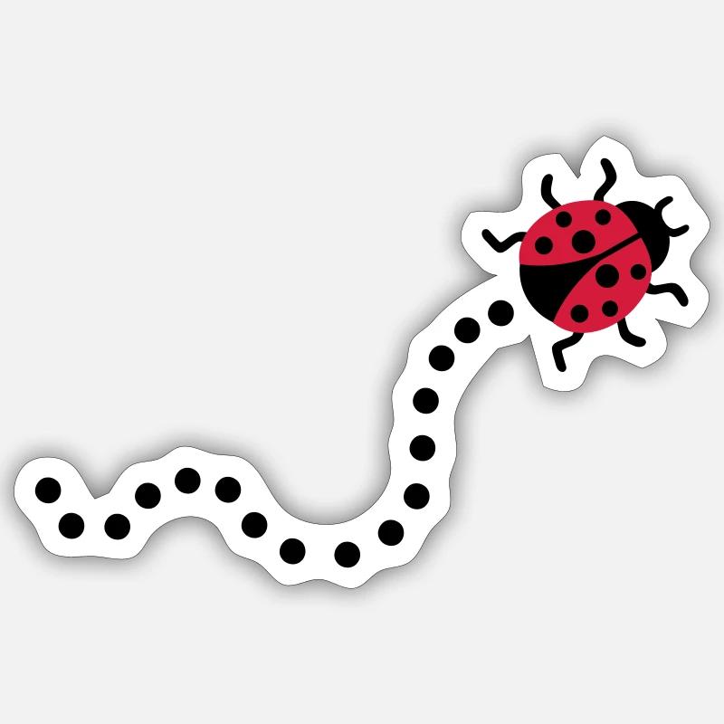 Coccinelle - Sticker taille S (10 x 10 cm) - blanc mat