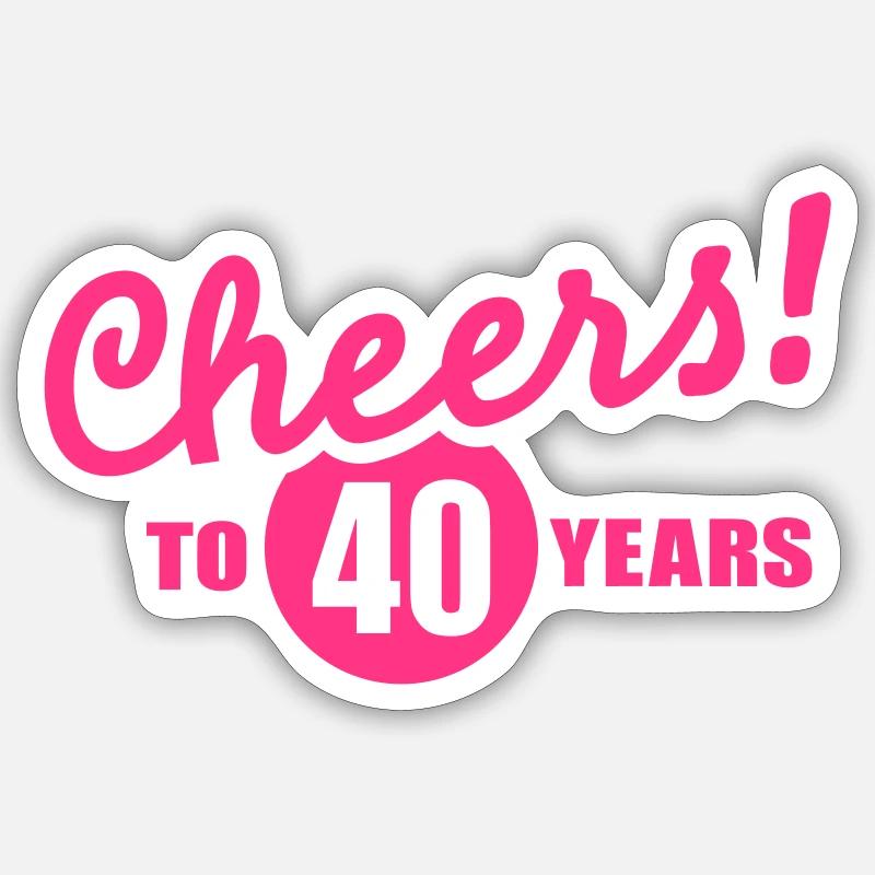 40 Anniversaire - Sticker taille S (10 x 10 cm) - blanc mat