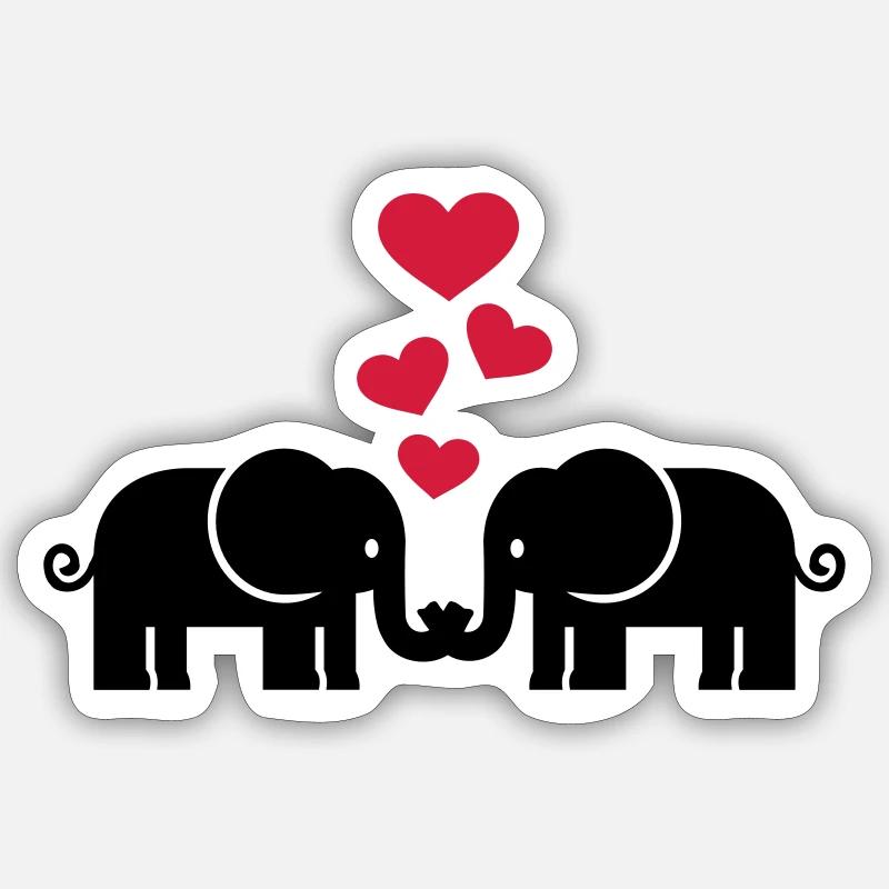 Elephants - Sticker size S (10 x 10 cm) - white matte