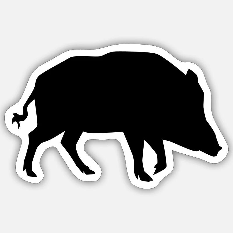 Wild boar - Sticker size S (10 x 10 cm) - white matte